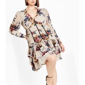 CITY CHIC Womens Plus Size Mesh Ruche dress.